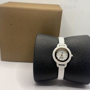 Longbo 6063 Women's White Ceramic Analog Dial Quartz Genuine Wrist Watch Gbk27